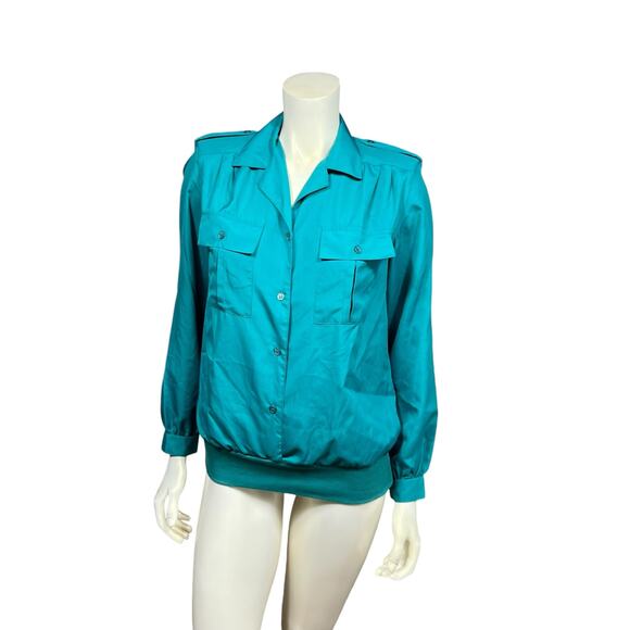 Sheridan Square 80s Green Casual Blouse Top - Size 8, Good Condition - Picture 10 of 10